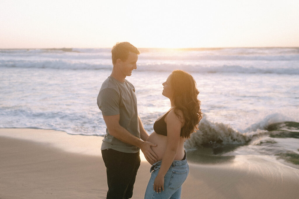 San Diego maternity photographer session at Whispering Sands Beach
