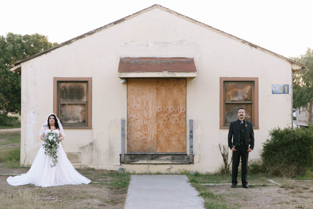 Bride and groom portrait at Brick San Diego wedding venue